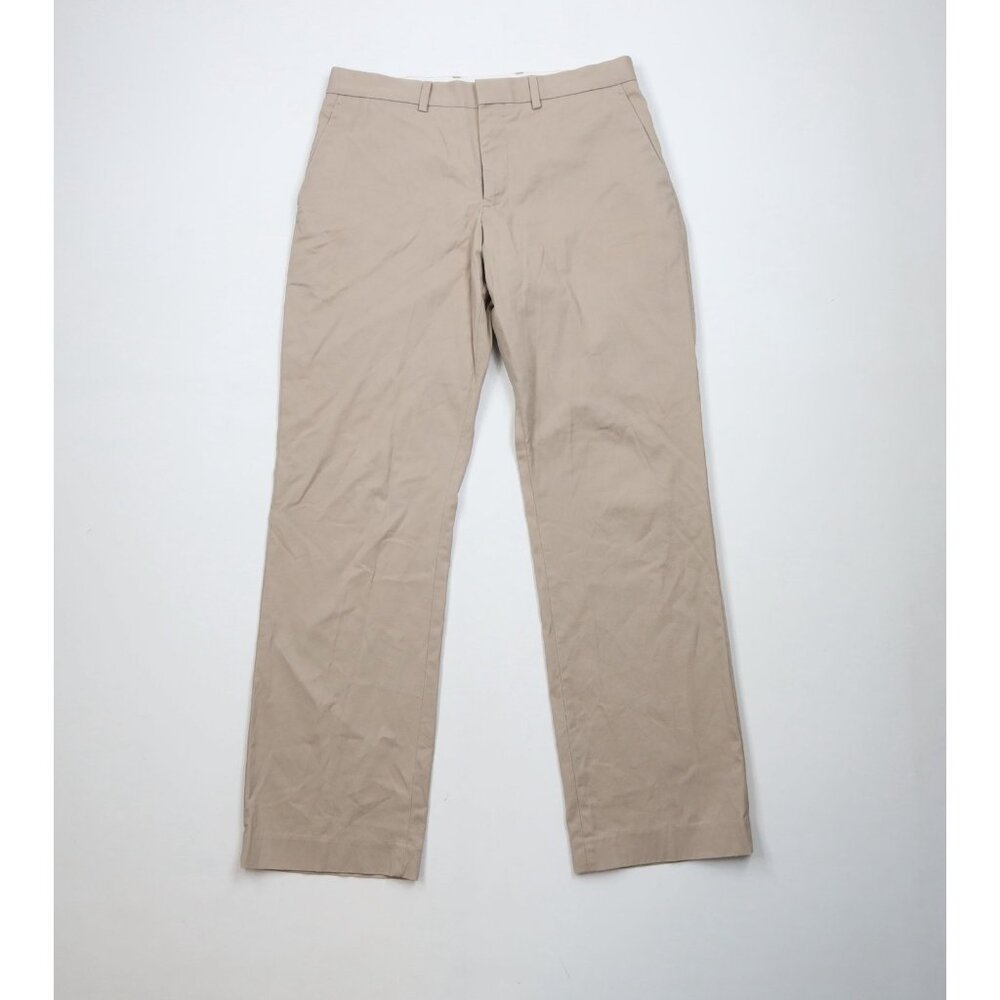 Express Mens 31x32 Faded Agent Stretch Wide Leg Chino Pants Trousers Beige